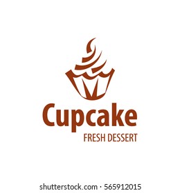 vector logo cupcake, fresh dessert