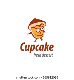 vector logo cupcake, fresh dessert
