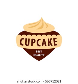 vector logo cupcake, fresh dessert