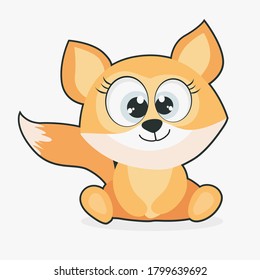 Vector logo with a cute Fox on a white background.