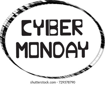 Vector - Logo Cyber Monday black and white for season.