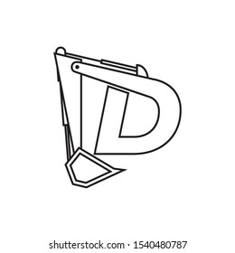 vector logo d in the form of a tractor