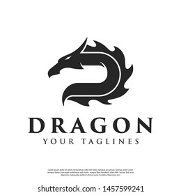vector logo "D" monogram in the shape of a dragon