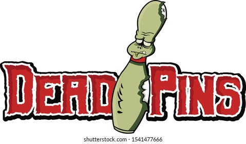 Vector Logo Dead Pins Bowling