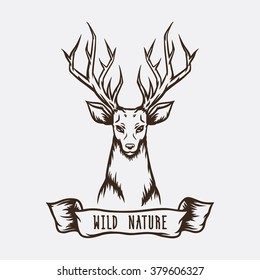 Vector logo with a deer