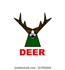Vector logo deer in polygonal style. Flat style