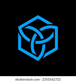 Vektorlogo auf Blockchain-Technologie