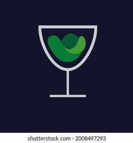 Vector logo depicting a glass with a cooling drink