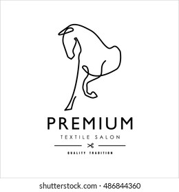 Vector. Logo depicting the silhouette of a horse. Stylized illustration.