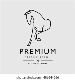 Vector. Logo depicting the silhouette of a horse. Stylized illustration.