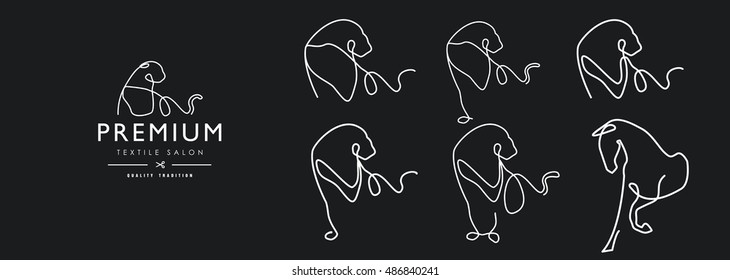 Vector. Logo depicting the silhouette of a lion. Stylized illustration.