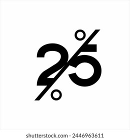 Vector logo design 25%, 2.5%. Can be used for banner elements, posters on sales promotions.