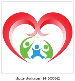 Vector logo design about love and affection in the family