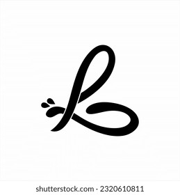 Vector logo design. Abstract butterfly illustration with letter B concept.