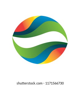 Vector Logo Design Abstract Color Green Blue Red
