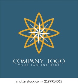 Diseño del logotipo vectorial, ilustración floral abstracta con elementos estelares.