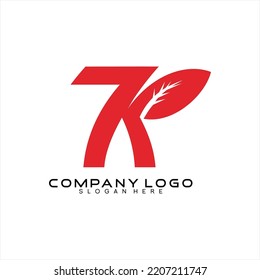 Vector logo design with abstract number 7 and letter K concept.