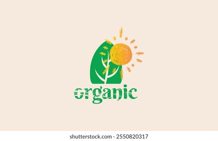 Diseño de logotipo de Vector para campo de granja agrícola, granja orgánica.