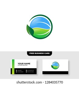 vector logo design for agriculture, agronomy, rural country farming field, natural harvest