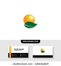 vector logo design for agriculture, agronomy, rural country farming field, natural harvest