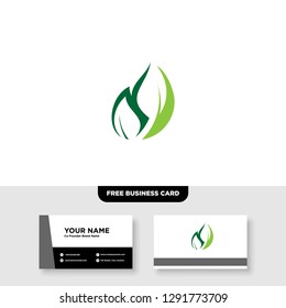 vector logo design for agriculture, agronomy, rural country farming field, natural harvest, FREE BUSINESS CARD