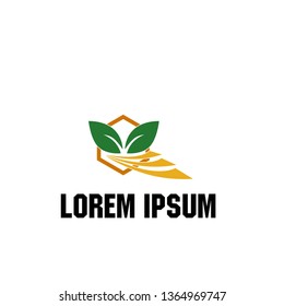 vector logo design for agriculture, agronomy, farm, rural country farming field, natural harvest