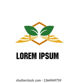 vector logo design for agriculture, agronomy, farm, rural country farming field, natural harvest
