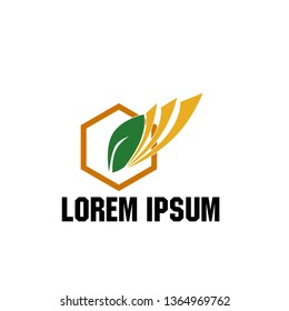 vector logo design for agriculture, agronomy, farm, rural country farming field, natural harvest