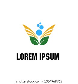 vector logo design for agriculture, agronomy, farm, rural country farming field, natural harvest