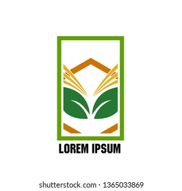 vector logo design for agriculture  agronomy, farm, rural country farming field, natural harvest