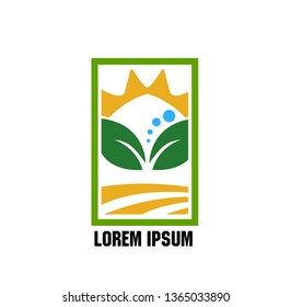 vector logo design for agriculture  agronomy, farm, rural country farming field, natural harvest