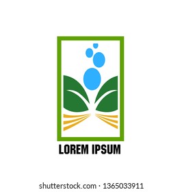 vector logo design for agriculture  agronomy, farm, rural country farming field, natural harvest
