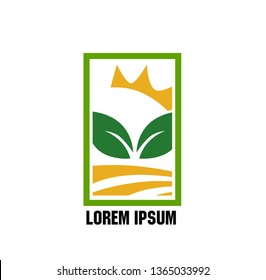 vector logo design for agriculture  agronomy, farm, rural country farming field, natural harvest