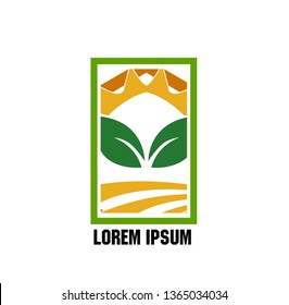 vector logo design for agriculture  agronomy, farm, rural country farming field, natural harvest