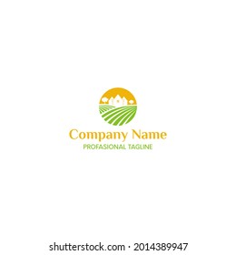 vector logo design for agriculture, agronomy, wheat farm, rural country farming field, natural harvest vector logo design illustration of agriculture business, tractor farm, soil farm, crop field