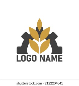 vector logo design for agriculture, agronomy, wheat farm, rural country farming field, natural harvest