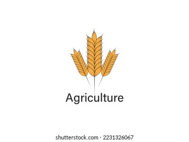 vector logo design for agriculture, agronomy, wheat farm, rural country farming field, natural harvest