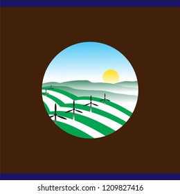 Vector logo design of agriculture plant and technology. Agriculture logo template