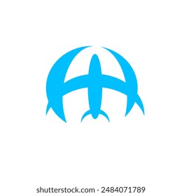 Diseño del logotipo del Vector de un avión que vuela a alta velocidad