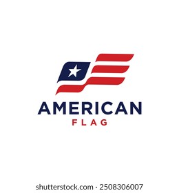 Vektorlogo Design amerikanische Flagge. Logo-Inspiration