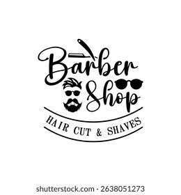 vector logo design for barbershop shop