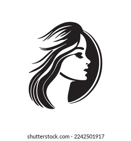 Vector logo design for beauty salon or hair salon or cosmetic design. Beauty minimal face badge for make up artist vector illustration