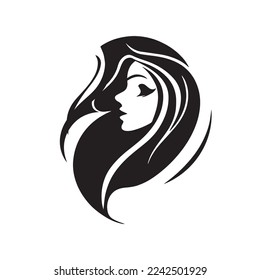 Vector logo design for beauty salon or hair salon or cosmetic design. Beauty minimal face badge for make up artist vector illustration