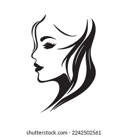 Vector logo design for beauty salon or hair salon or cosmetic design. Line Face for fashion concept beauty minimalist vector illustration