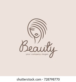 Vector logo design for beauty salon, hair salon, cosmetic