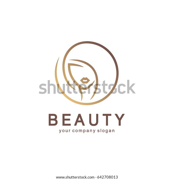 Vektor Logo Design Fur Schonheitssalon Friseur Kosmetik Stock Vektorgrafik Lizenzfrei