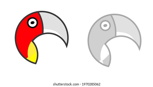Vector logo design of birds with 2 colours concept, black and white and colored style. Vector logo design of animal. 