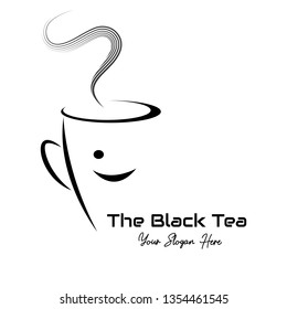 Vector logo design black color for tea shop in eps.10. Editable file and easy to use