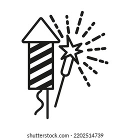 Vector logo design. Black and whiter firework icon