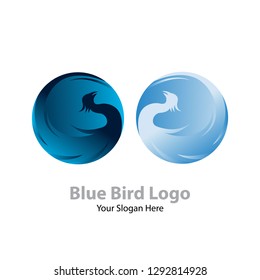 Vector logo design blue bird in eps.10. 